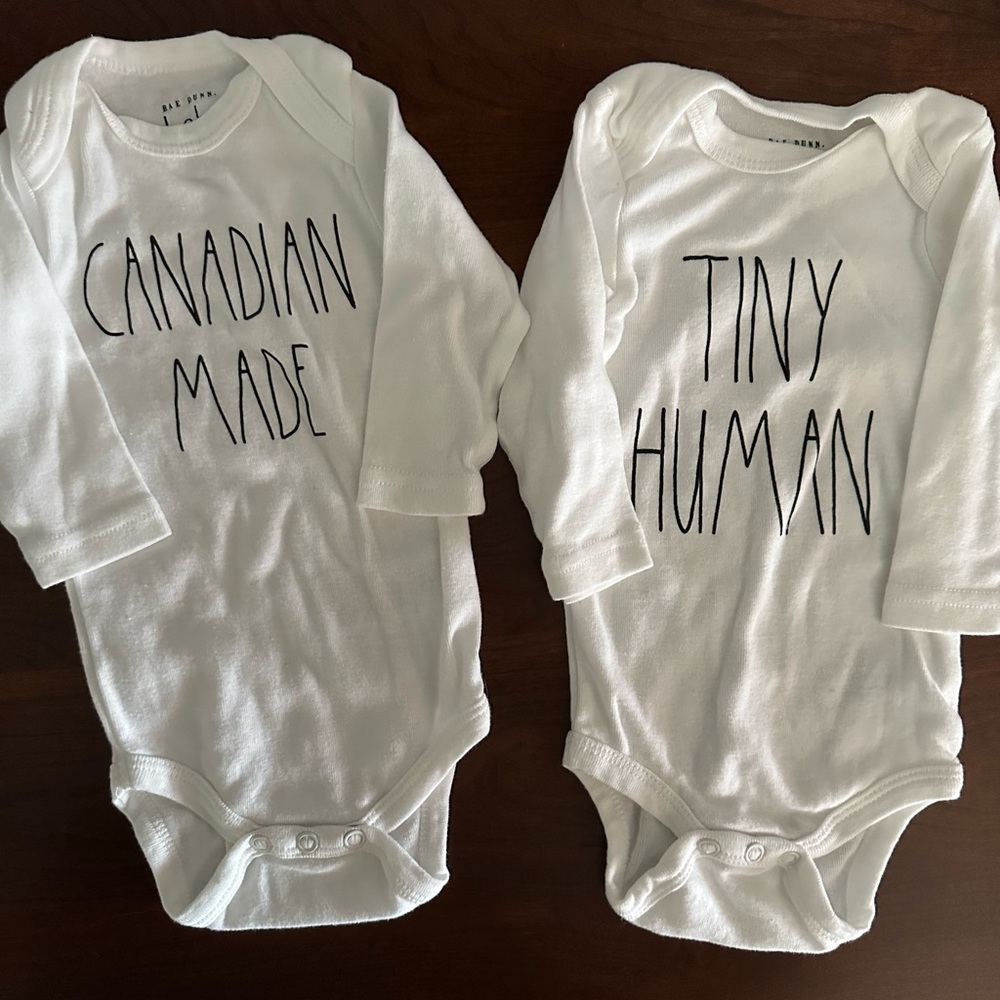Rae Dunn long sleeved onesies